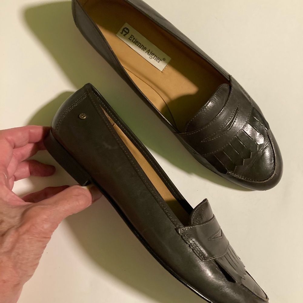 Etienne Aigner slate gray skirted loafer 10M, $55. - Picture 2 of 4